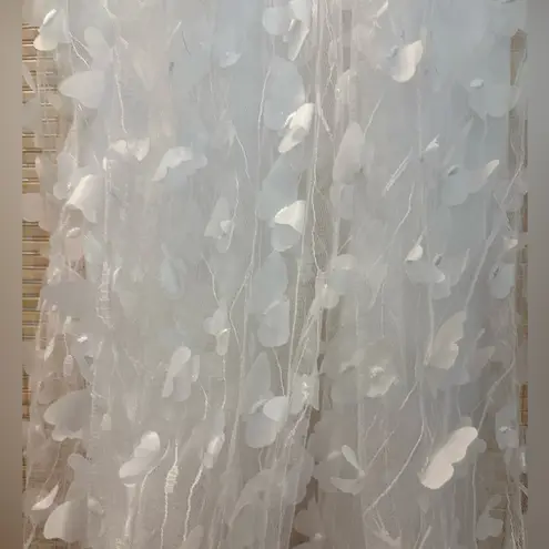 SheIn White Halter Dress with white butterfly Details