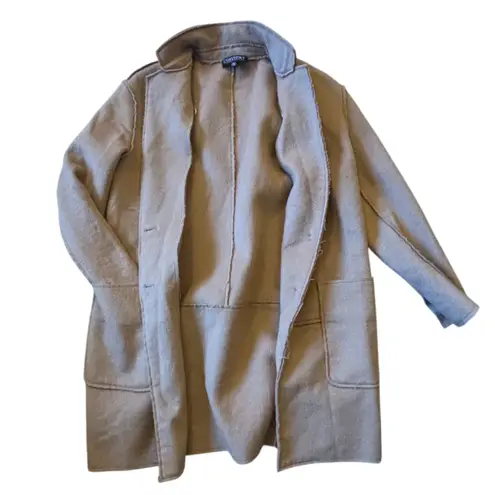 Context ExclusivelyLord & Taylor Women's Size M Camel Coat Wool Blend Button Up Tan