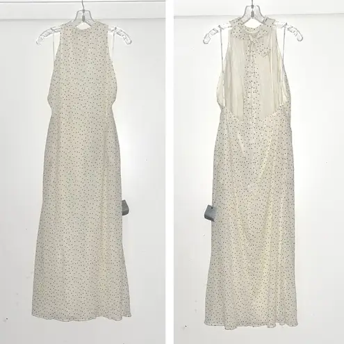 Lulus NEW Lulu’s Wonder Years Halter Maxi Dress size S Ivory Polka Dot