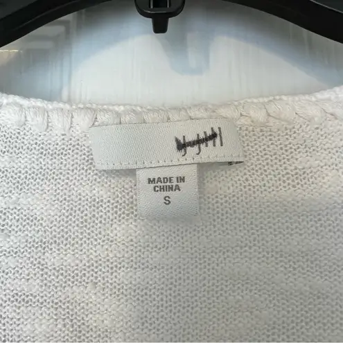 J.Jill linen white green fringe top coverup S