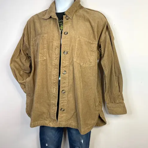 matty m Cotton Blend Corduroy Shirt Jacket Shacket Brown Tan Gorpcore womens XL
