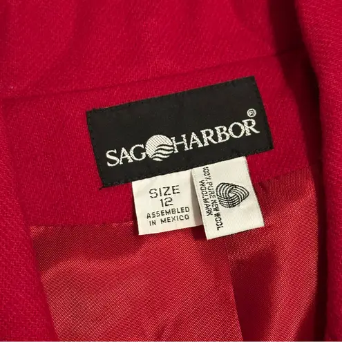 Vintage Sag Harbor Cherry Red 100% Wool Blazer Size 12