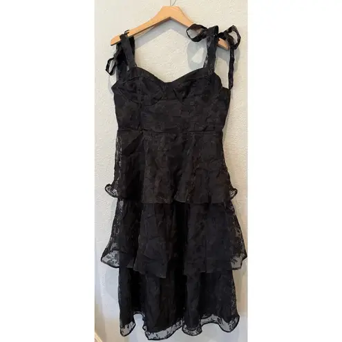 Lulus Glamorous Sweetie Black Burnout Tie