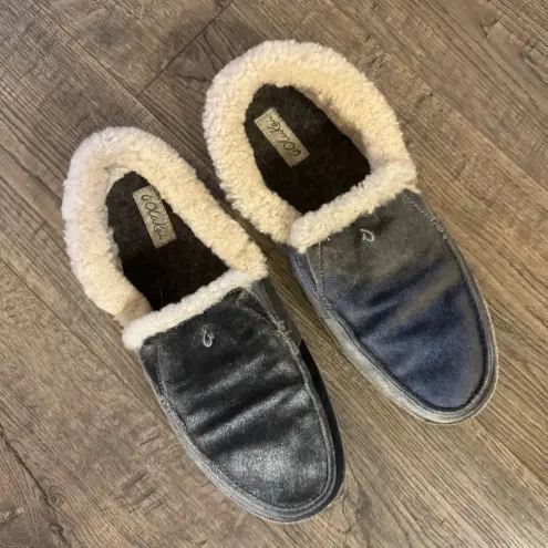 OluKai Ku'una Lanui Slipper Shoes Gray Size 10