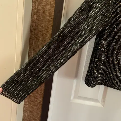 Mossimo Women’s Black/Gold Full Zip Sweater Jacket size Large