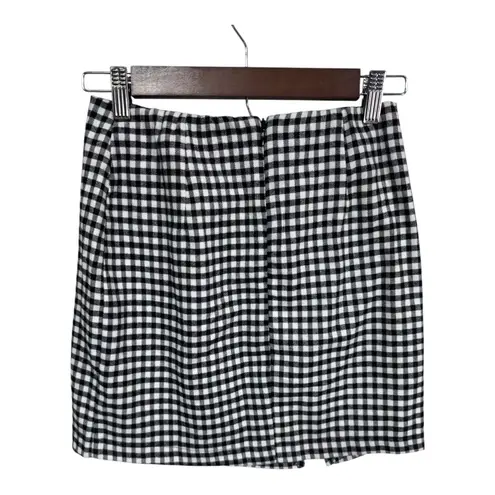love on a hanger Black White Gingham Preppy Academia Mini Skirt Junior's Size 1