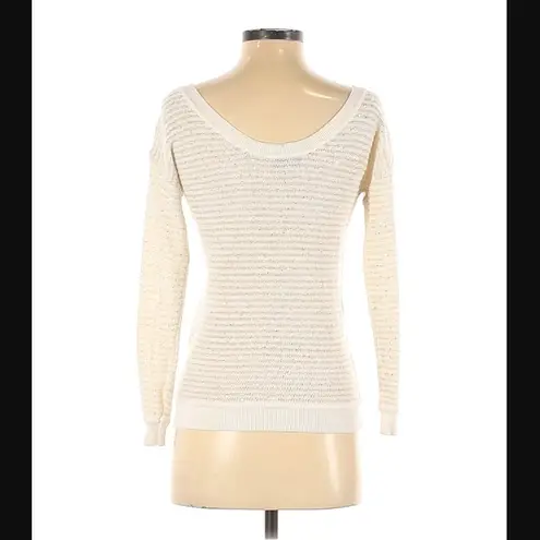 Sandro Sweater S Thin Knit Scoop Neck Sequins Stripe