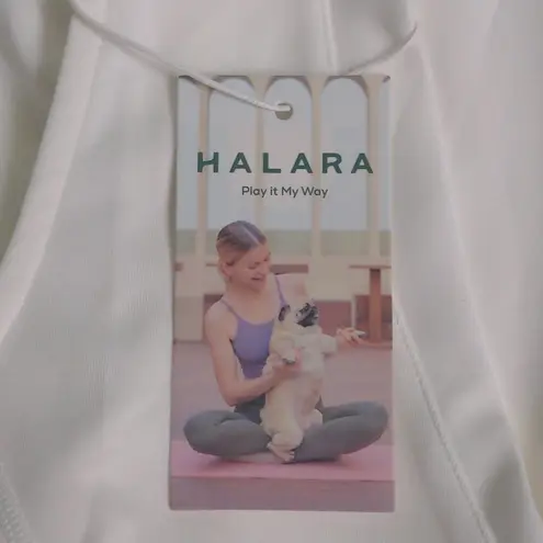 Halara V Neck Sleeveless Side Zipper Pleated Mini Golf Dress White S