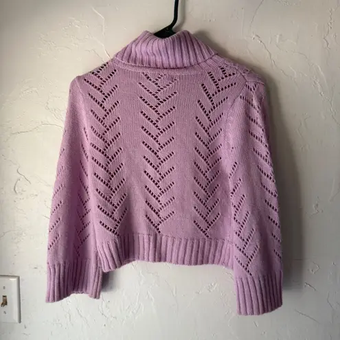 bebe Y2k Open Knit Lavender Purple Mock Neck Poncho Sweater Womens M Size M