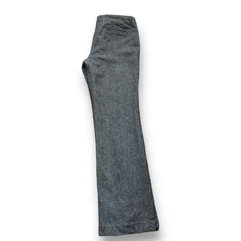 Loft  Women's Gray Wool Lined Flat Front Wide Leg Boot Cut Leg Pants Size 4