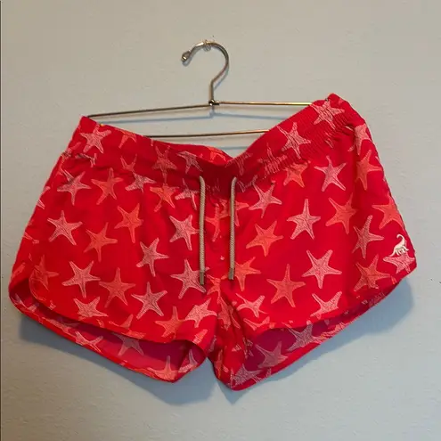 Red and Pink Star Pattern Athletic Shorts Size XXL