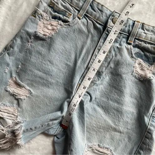 ZARA Vintage Style Ultra High Waisted Distressed Light Wash Denim Shorts 4/26