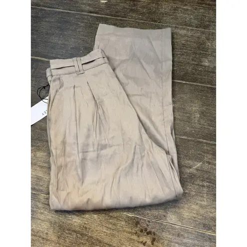 Bailey 44 Nava Pant Khaki Size Medium DRF High Rise Wide Leg Pleated Linen Blend