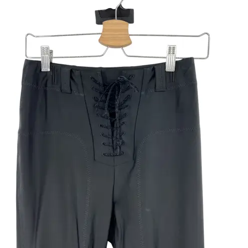 Unravel Project Ben Taverniti Lace Up Leggings Skinny Satin Black Size Small Black