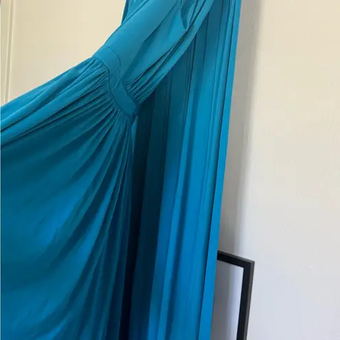 NWT Halston Heritage Ashley Azure Royal Blue Plunge Maxi Dress Size 6