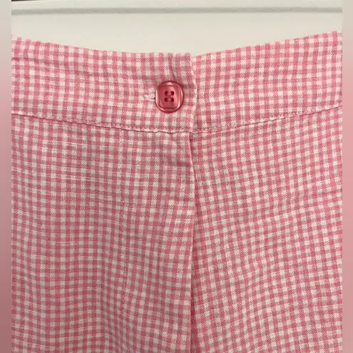 NWT Chelsea Studio Linen/Cotton Pink & White Gingham Cropped Trousers