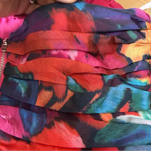 Lulus Uncommon Aesthetic Black Floral Strapless Bodycon Midi Dress Red Size M