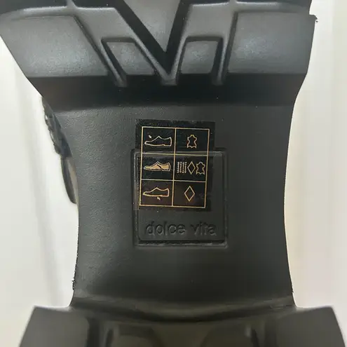 Dolce Vita Black Leather Halona Chunky Block Heel Platform Loafer 9.5 NWOB