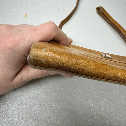 Lodis Tan Leather Crossbody Mini Handbag Purse Bag Womens Magnetic Closure