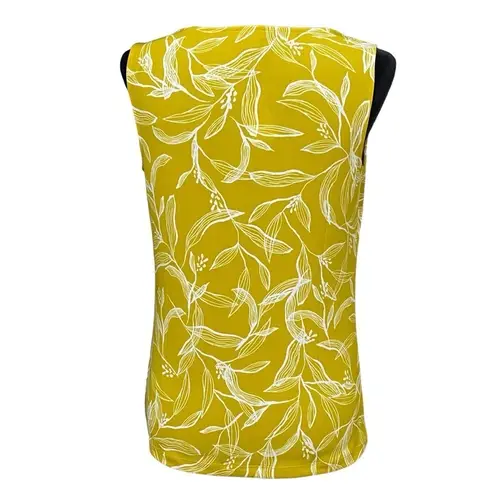 Ann Taylor Mustard Yellow Sleeveless Blouse Small NWT Floral Leaf Print Summer