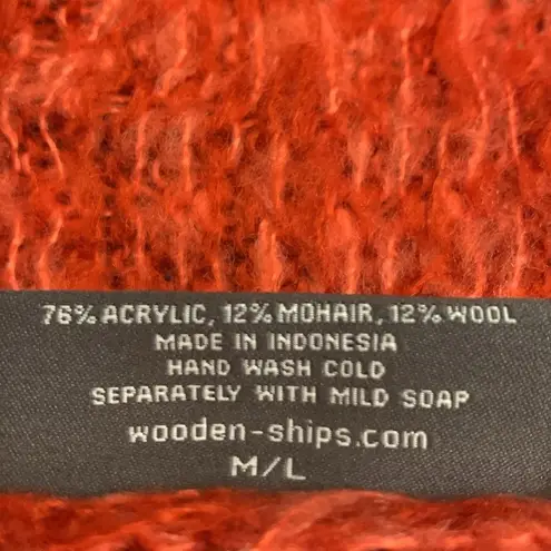 Wooden Ships mohair wool blend open front cardigan sweater M/L
