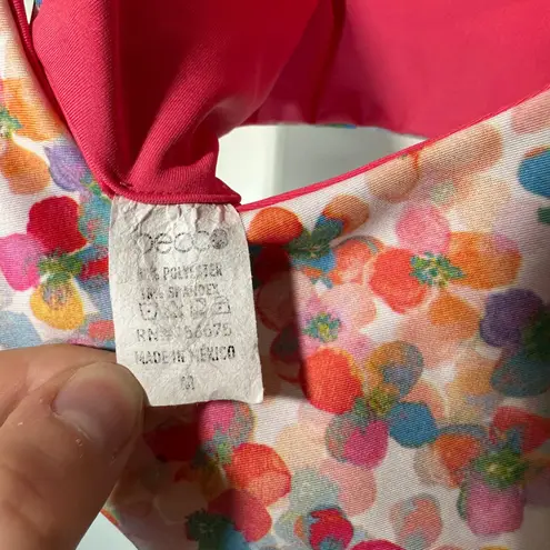 Becco Floral Print Crop Top Bra Sleeveless Casual Activewear Multicolor Size M Pink Size M