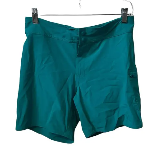 L.L.Bean  Teal 2 Snap Side Zip Pocket & 2 Back Pockets 4 UPF 50+ Swim Shorts.