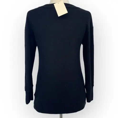 Everleigh NWT Cozy Soft V Neck Top Sweater Black Size XXS Relaxed Fit