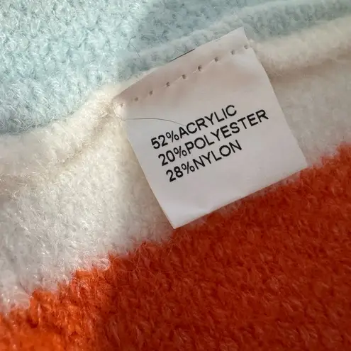 Anrabess orange & Blue chunky striped button cardigan Oversized size small