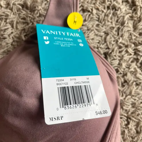 Vanity Fair NWT! Wireless Bra Soft Smoothing Chocolate Brown Size Medium