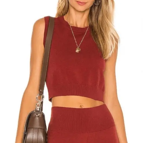 Susana Monaco Womens Crop Sweater Jumper Top in Terracotta - Size XS - NEW