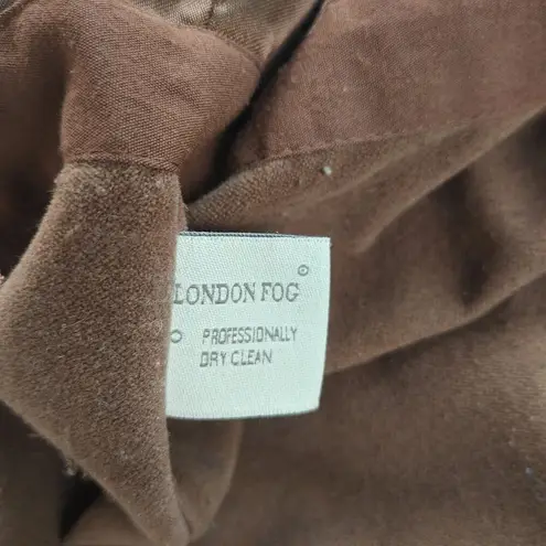 London Fog Coat Mid Classic Chocolate Suit City Brown Rain Trench Lined Reg 5