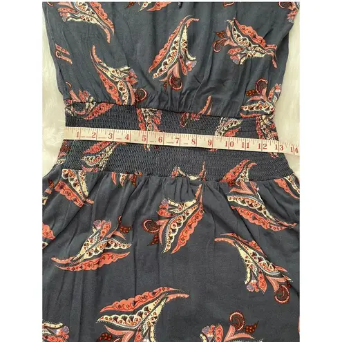 Lascana Ribbon Tie Dress Navy Printed Floral Women Dress Sundress Size 8