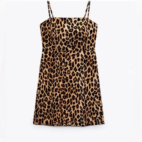 ZARA  leopard mini dress new no tags size small