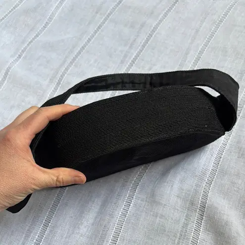 Vintage Black Woven Shoulder Bag with Crescent Shape