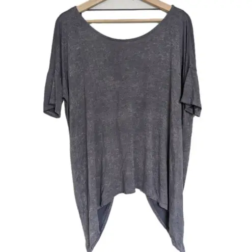 MOD Mineral Wash Open Back Twist Top Dolman Sleeve Boho Gray Size Small S