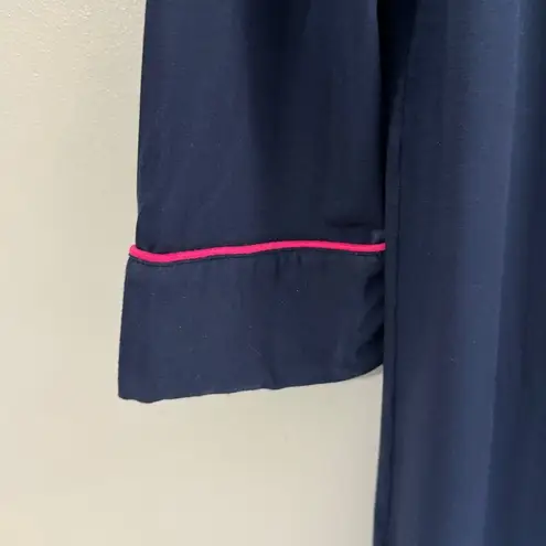 Nora Twips Long Sleeve Knit Button Sleep Nightgown Sleepwear Blue Size M