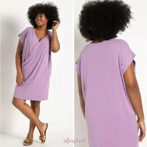 Eloquii New! purple Surplice dolman sleeve Wedge wrap Dress, plus size 22/24