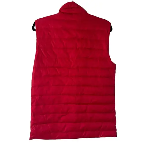 Jack Wills Red Down Filled Spell Logo Full Zip Quilted Puffer Vest Womens Small