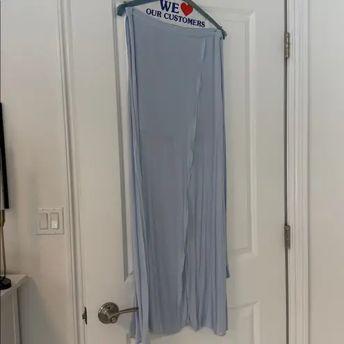 Forever 21  Baby Blue Maxi Skirt with Leg Slit and Wrap Belt