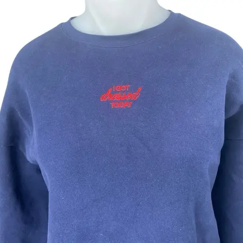 Mayfair Pat On The Back Blue Embroidered Long Sleeve Sweatshirt Sweater Top XXL