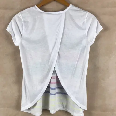 Energie White Semi Sheer Graphic Workout Tee NWT SMALL
