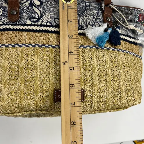 Sakroots Ellis Small Straw Satchel Shoulder Bag New Condition Tassels Owl Charm