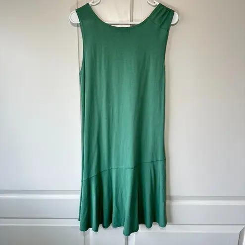 Michael Stars Tank Dress Green Asymmetrical Hem Knot Shoulder Sleeveless S