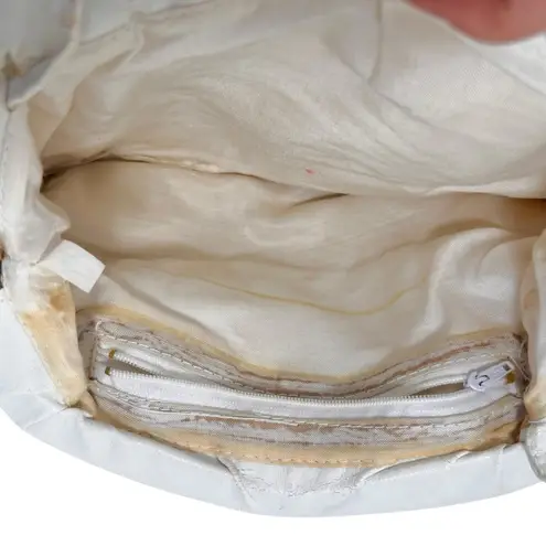 Vintage White Metal Mesh Clutch Purse