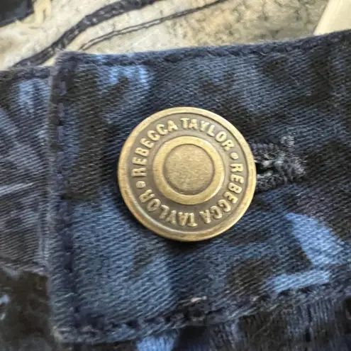 Rebecca Taylor Floral Print Jeans Blue Cotton Blend Casual Denim