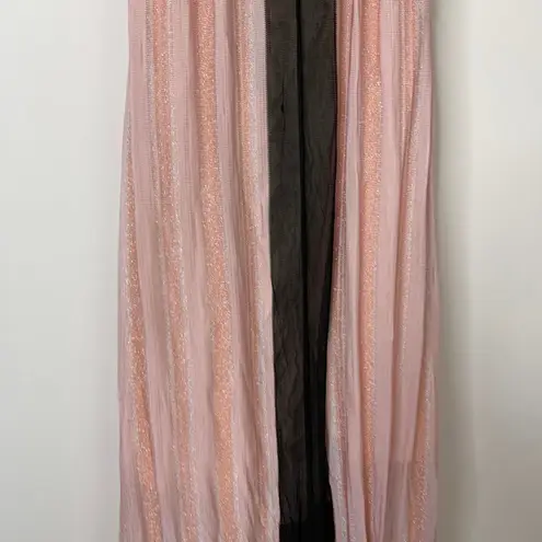 PilyQ Swim Papaya Faith Long Maxi Dress Womens XS Small Striped Pink