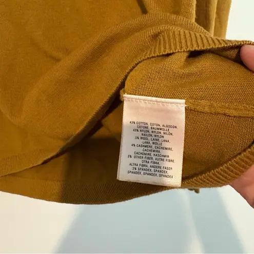 Anthro Angel of the north Fringe Cowl Neck Sweater mustard yellow size small Gold