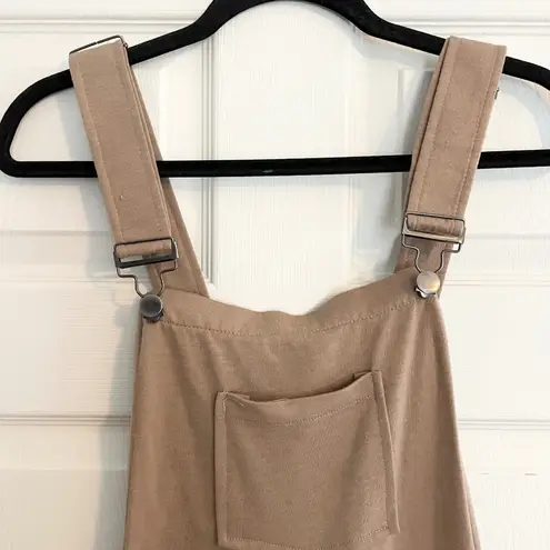 Shosho Overalls Romper Shorts Drawstring Pockets Casual Comfy Beige L Prairie Tan Size L