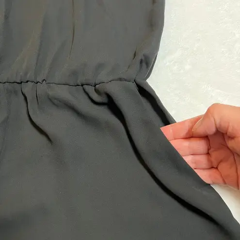 Women's Sleeveless Scoop Embellished Neck Romper Playsuit Size S Casual Festival Black